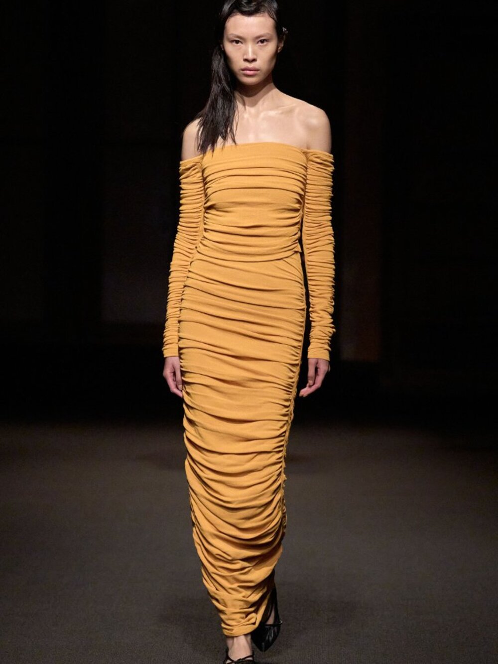 $1670 NWT Altuzarra Fall 23 Bright Saffron Yellow 2-Piece Skirt Set sz Small